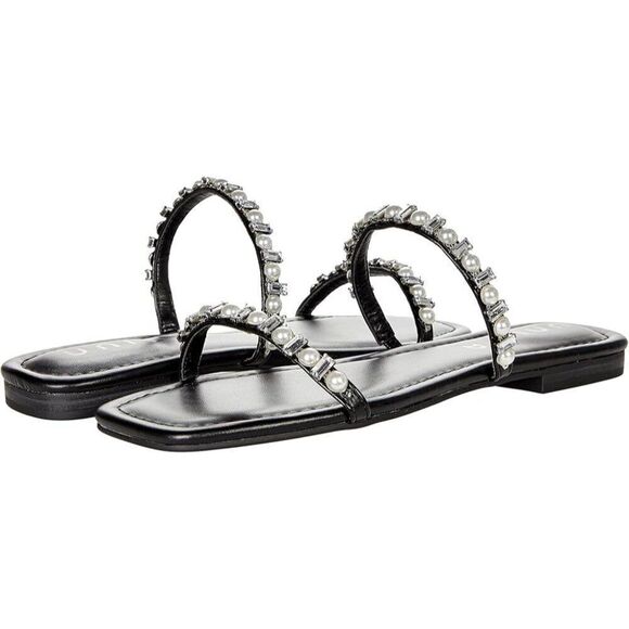 Unisa Unsarai Flat Sandals With Rhinestones & Pearls  Size 9 - Picture 1 of 14